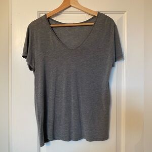 Zara Grey V-Neck Short Sleeve Shirt
